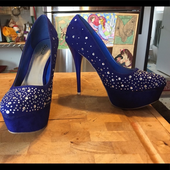 Shoes - Royal blue party stilettos